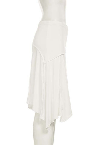 Asymmetrical Midi Skirt with Tie Detail