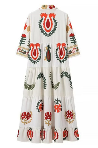 Floral Print Casual Midi Dress