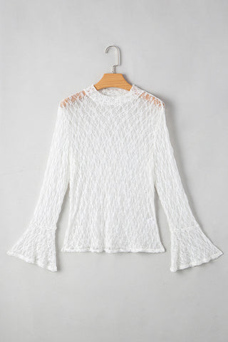 Elegant Lace Long-Sleeve Blouse
