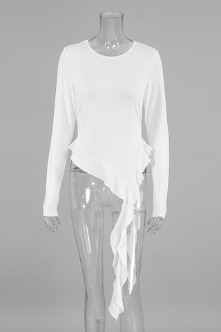 Stylish Long-Sleeve Draped Top