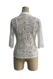Lace-Trimmed Blazer with Open Front Design