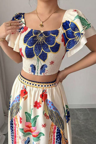 Boho Two-Piece Maxi Skirt Set
