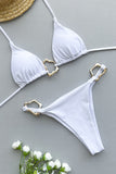 Chic Two-Piece Bikini Set with Gold Accents