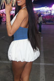Halter Neck Denim Corset Dress