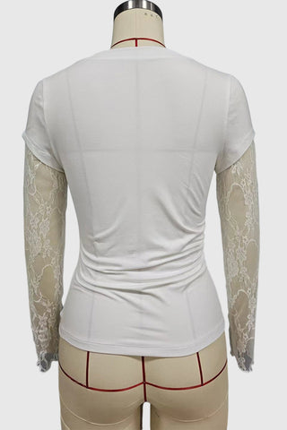 Lace Sleeve T-Shirt
