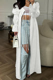 Long Sleeve Ruffled Casual Dress