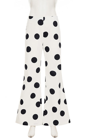 Chic Polka Dot Flare Casual Pants