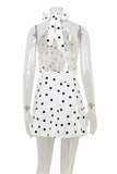 Halter Neck Polka Dot A-Line Dress
