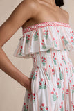 Strapless Tiered Casual Dress
