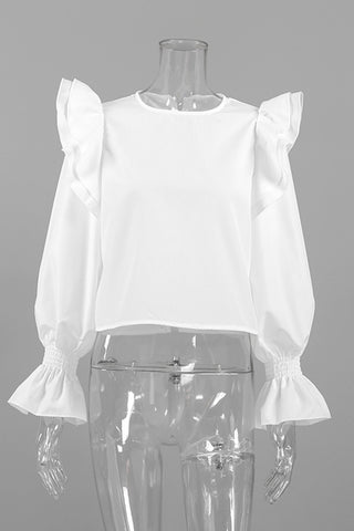 Ruffle-Sleeve Blouse with Elegance