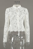 Elegant Lace Button-Front Blouse