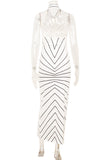 Halter Neck Striped Dress