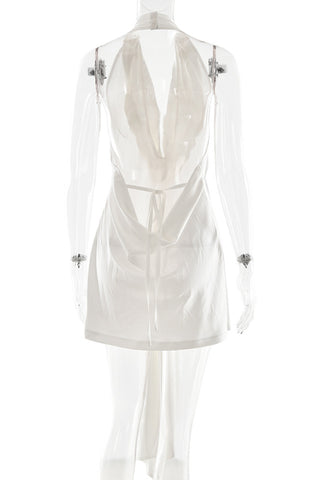 Elegant Halter Tie Mini Dress