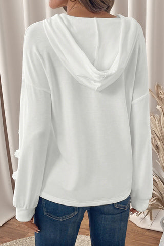 Lace-Detail Hooded Sweatshirt