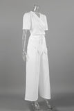Wrap Top and Wide-Leg Pant Set