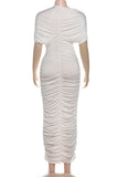 One-Shoulder Ruched Casual Dress