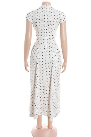Polka Dot Casual Midi Dress