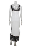 Lace-Trim Sleeveless Midi Dress