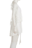 Halter Wrap Dress with Ruffled Hem