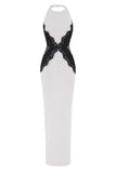 Elegant Lace Panel Maxi Dress