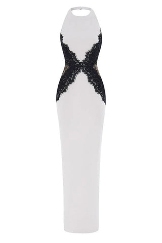 Elegant Lace Panel Maxi Dress
