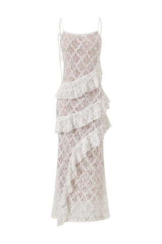 Lace Overlay Maxi Dress