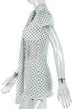 Polka Dot Skirt Set with Tie Neck