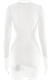 Lace-Trim Asymmetrical Mini Dress
