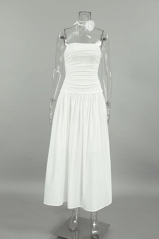 Strapless Ruched Casual Dress
