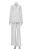 Classic Button-Down Pants Set