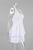 Halter Neck Button-Front Short Set