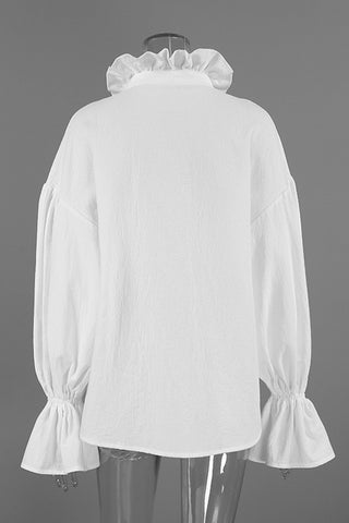 Elegant Ruffle-Collar Blouse