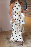 Polka Dot Halter Skirt Set