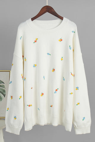 Floral Motif Sweater