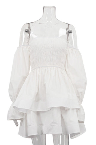 Off-Shoulder Tiered Casual Dress