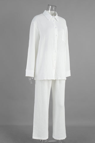 Modern Button-Front Pants Set