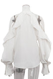 Ruffled Button-Front Blouse