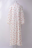 Heart-Patterned Long Sleeve Maxi Dress