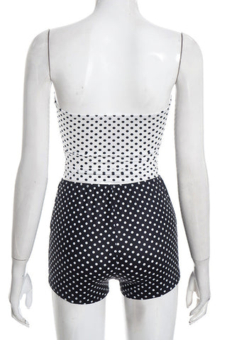 Strapless Polka Dot Short Set