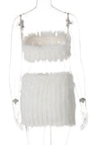 Faux Fur Mini Skirt Set