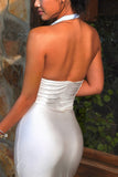 Geometric Halter Maxi Sundress