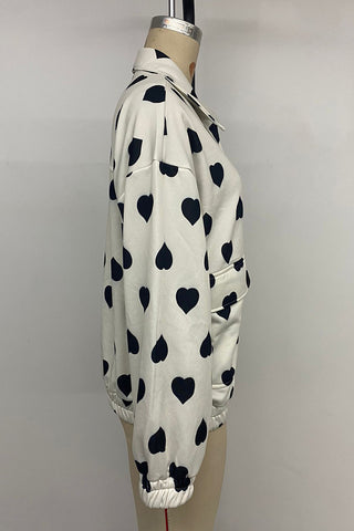Heart Pattern Casual Jacket