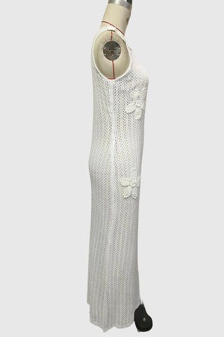 Crochet One-Shoulder Casual Dress