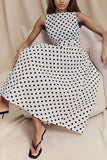 Polka Dot Sleeveless Casual Dress