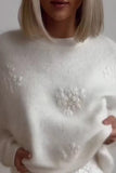 Floral Textured Relaxed Sweater