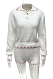 Button-Accent Sweater Short Set
