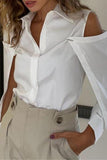 Cold Shoulder Button-Up Blouse