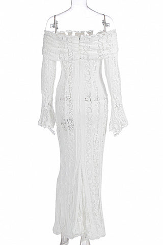 Off-Shoulder Lace Casual Dress