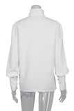 High Collar Button-Up Blouse