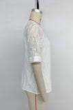 Lace-Sleeve Casual Blouse